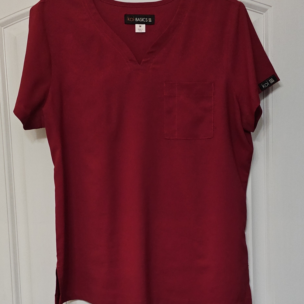 Women's Koi Red Scrub Top